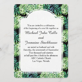 Hawaiian Island Beach Wedding Monsterra Deliciosa Einladung
