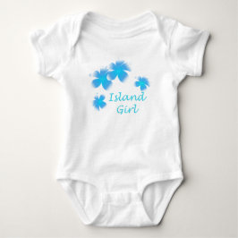 Hawaiian Island Girl Tropical Floral Aqua Säugling Baby Strampler