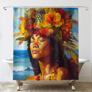 Hawaiian Island Goddess Tropical Duschvorhang