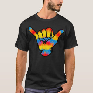 Hawaiian Island Shaka Gefärbte Krawatte Hawaii Han T-Shirt