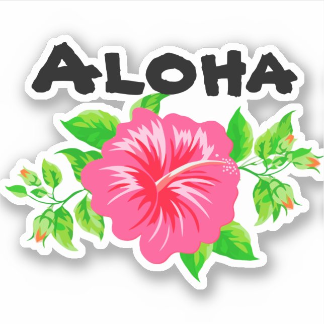 Hawaiian Island Style Hello Sticker Shapes (Devant)