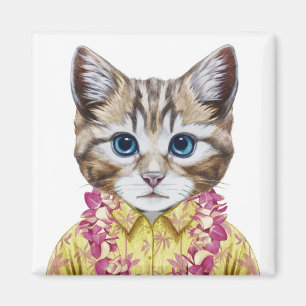 Hawaiian Kitty Cat Magnet