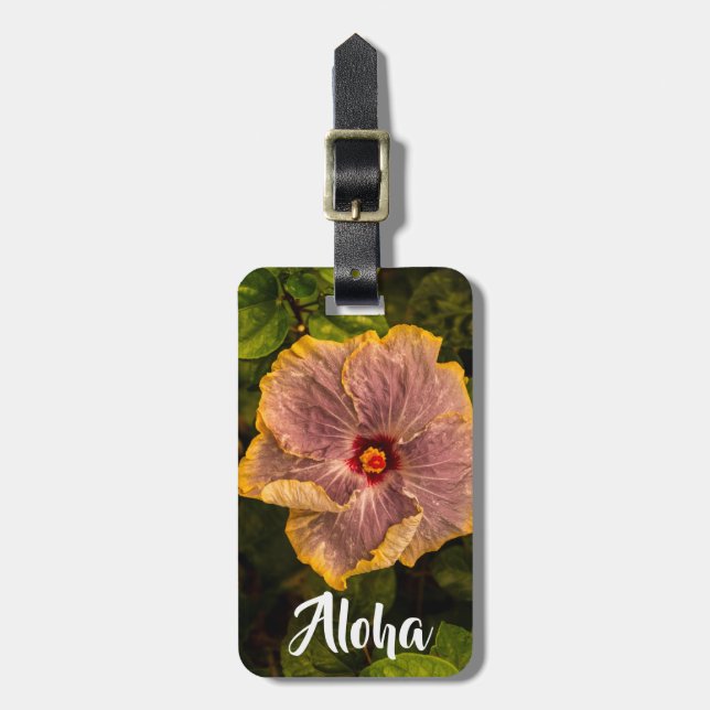 Hawaiian Lilac Hibiskus aus Kauai - Aloha Gepäckanhänger (Vorderseite vertikal)