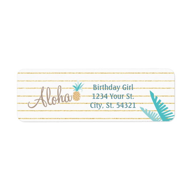 Hawaiian Luau Address Labels (Vorne)