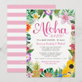 Hawaiian Luau Baby Shooter by Mail| Rosa Einladung