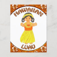 Hawaiian Luau Einladung Postkarte