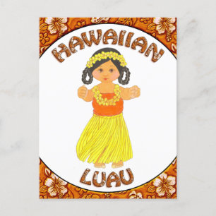 Hawaiian Luau Einladung Postkarte
