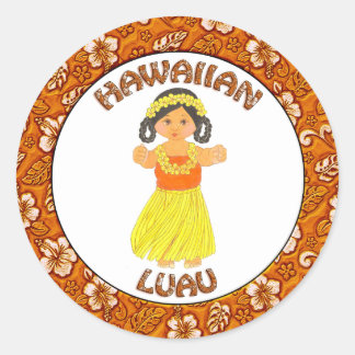 Hawaiian Luau ~ Hula Girl Stickers
