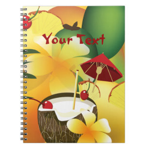 Hawaiian Luau Party Drink Tiki Bar Notebook Notizblock