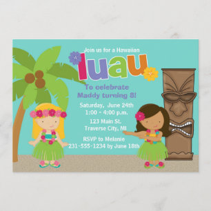 Hawaiian-Luau-Party Einladung
