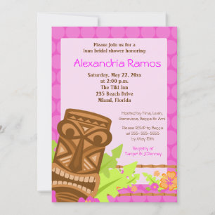 Hawaiian Luau Tiki 12x18 Brautparty Einladung