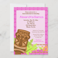Hawaiian Luau Tiki Invitation de Fêtes des mariées