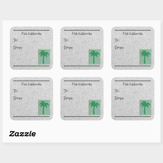 Hawaiian Mele Kalikimaka Geschenksticker - Weihnac Quadratischer Aufkleber (Blatt)