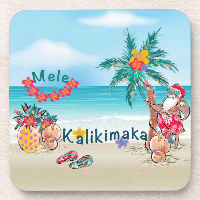 Hawaiian Mele Kalikimaka Untersetzer (Vorderseite)