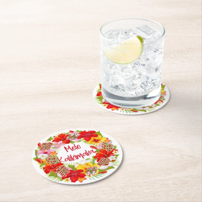 Hawaiian Mele Kalikimaka Untersetzer für Blumenkre (Vor Ort)