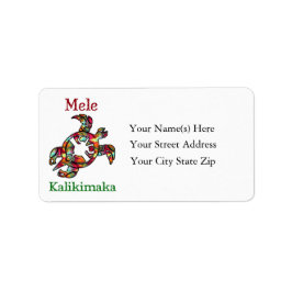 Hawaiian Mele Kalikimaka Weihnachtsfeierliche Rück Adressaufkleber