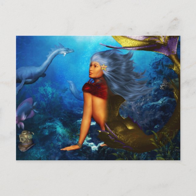 Hawaiian Mermaid Postcards Postkarte (Vorderseite)