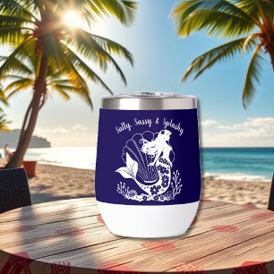 Hawaiian Mermaid-Salty Sassy & Splashy-Dark Blue
