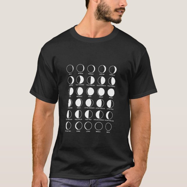 Hawaiian Moon Phases Long Sleeve T Shirt (Vorderseite)
