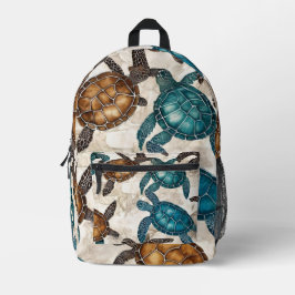 Hawaiian Nautical Ocean Sea Turtle Bedruckter Rucksack