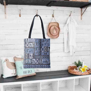 Hawaiian Paddleman Petroglyph Tapa Tasche