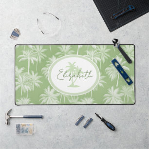 Hawaiian Palm Tree Silhouette Motif Green ID1093