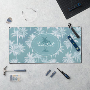 Hawaiian Palm Tree Silhouette Motif Turquoise ID10