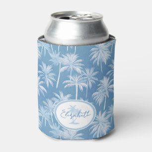Hawaiian Palm Tree Silhouette Muster Blue ID1093 Dosenkühler