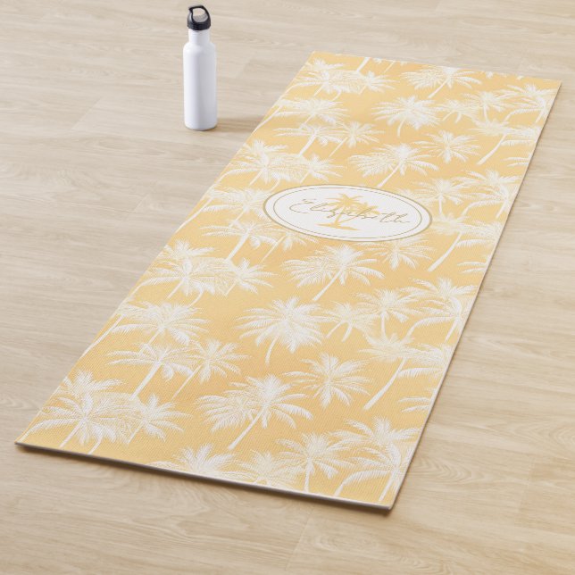 Hawaiian Palm Tree Silhouette Muster Gold ID1093 Yogamatte (Beispiel)