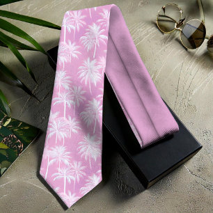 Hawaiian Palm Tree Silhouette Muster Plum ID1093 Krawatte