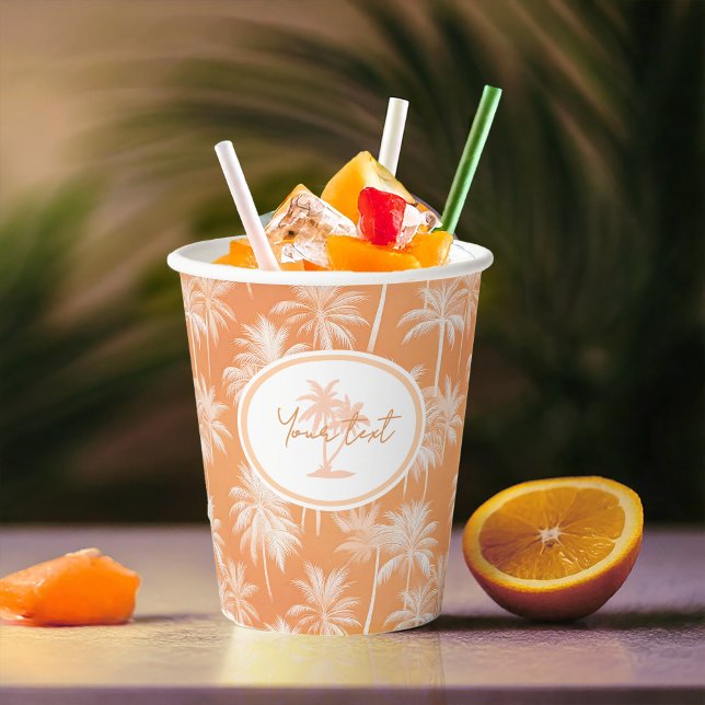 Hawaiian Palm Tree Silhouette Muster Tacao ID1093 Pappbecher (Von Creator hochgeladen)