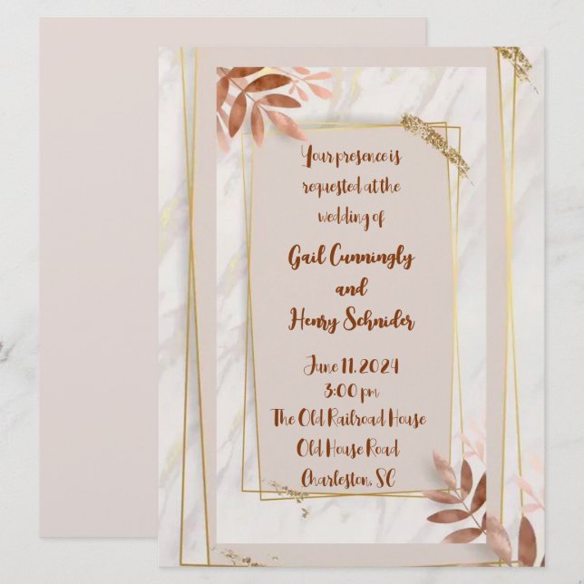 Hawaiian Palm Wedding Einladung (Vorne/Hinten)
