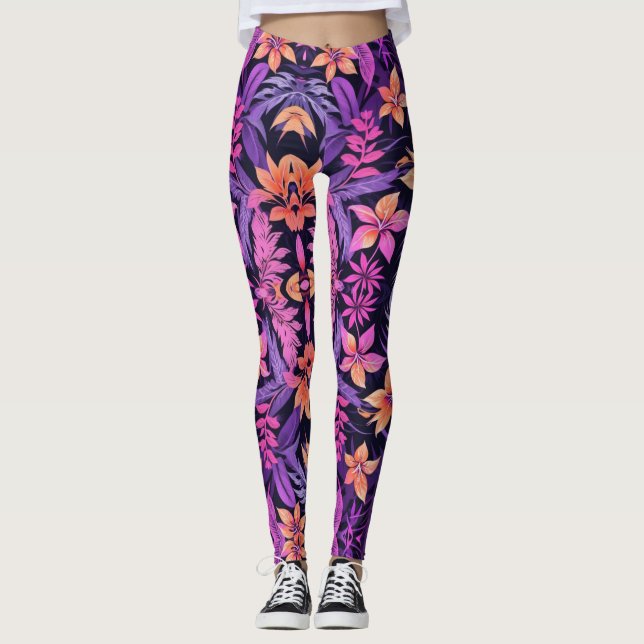 Hawaiian Paradise Pattern Leggings (Vorderseite)