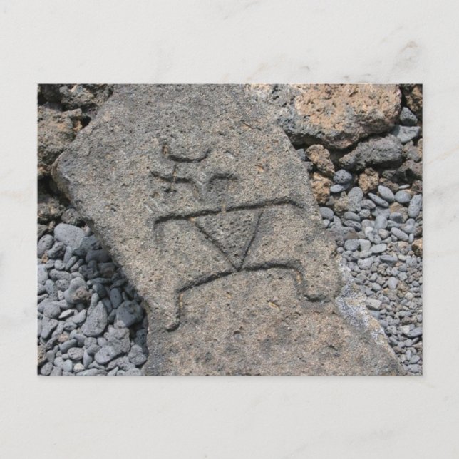 Hawaiian Petroglyph - Postkarte (Vorderseite)