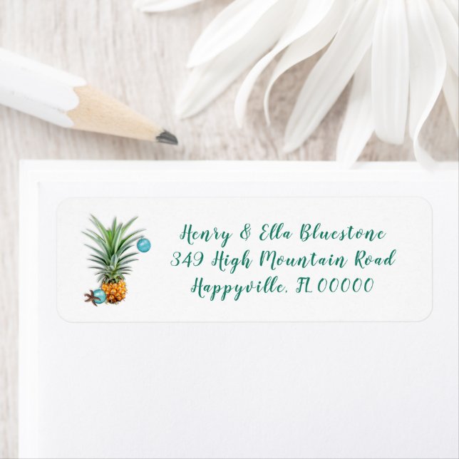 Hawaiian Pineapark Weihnachtsanschrift Label (Insitu)