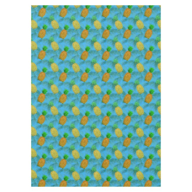 Hawaiian Pineaple Navy Blue Tischdecke (Vorderseite)