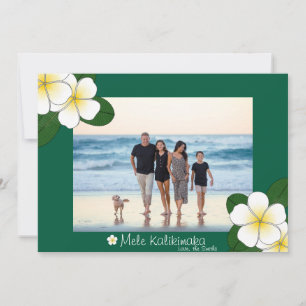 Hawaiian Plumeria Christmas Mele Kalikimaka Card Feiertagskarte