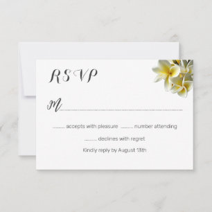 Hawaiian Plumeria White Mariage Réponses Cartes