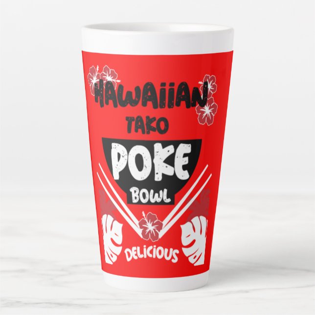 Hawaiian Poke Bowl Tako Poke Milchtasse (Vorderseite)