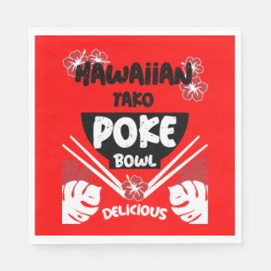 Hawaiian Poke Bowl Tako Poke Serviette