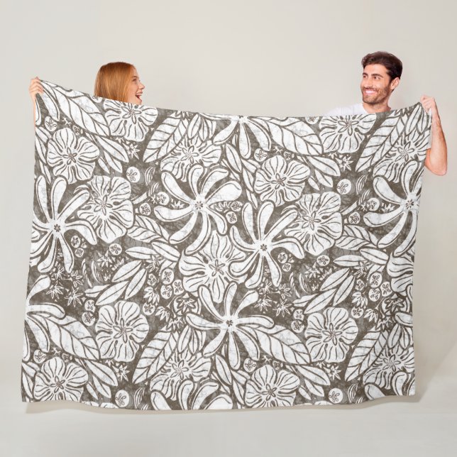 Hawaiian Print Naupakilima tiare Blume Fleecedecke (Beispiel)
