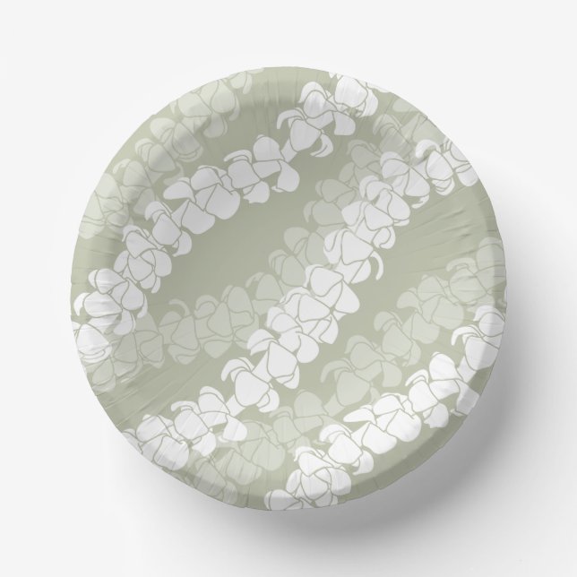 Hawaiian Print Puakenikeni lei auf staubigen Weise Pappteller (Vorderseite)