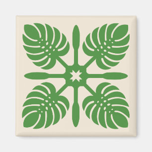 HAWAIIAN QUILT Magnet - Monstera
