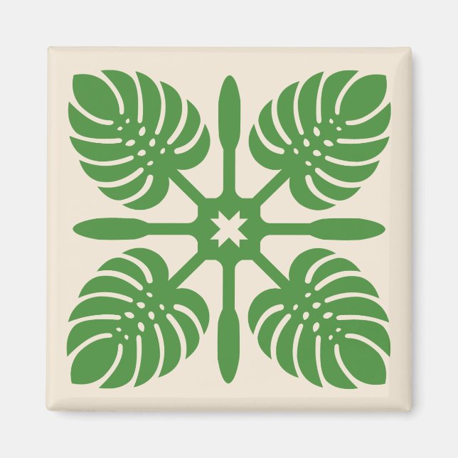 HAWAIIAN QUILT Magnet - Monstera (Vorne)