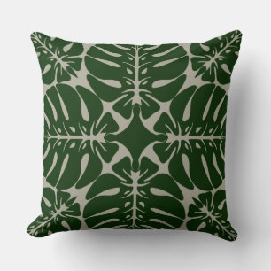 HAWAIIAN QUILT PILLOW-monstera-Keuchkissen Kissen
