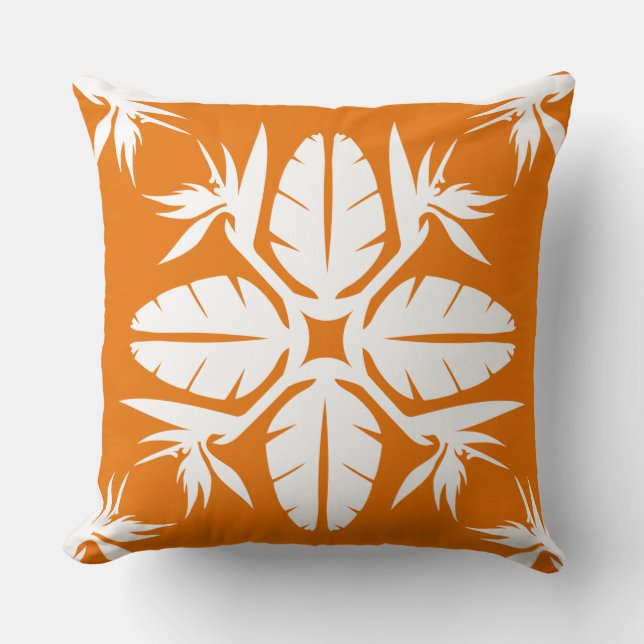HAWAIIAN QUILT Vogel des Paradieses Pillow Kissen (Vorderseite)