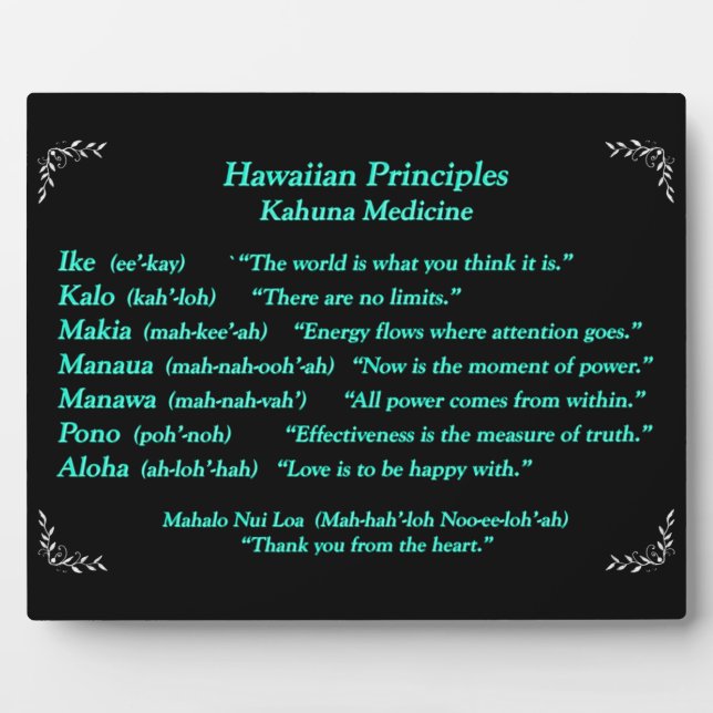 Hawaiian quotes Plaque Fotoplatte (Vorderseite)