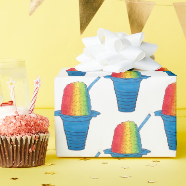 Hawaiian Rainbow Shave Ice Frozen Dessert Hawaii Geschenkpapier (Geburtstagsparty)