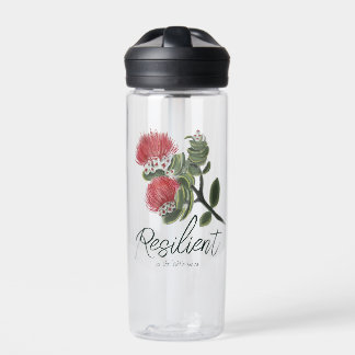 Hawaiian Red Lehua Flower Watercolor Resilience Trinkflasche