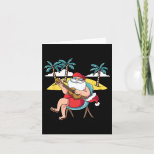 Hawaiian Santa Claus Hawaian Gitarre Weihnachten i Karte
